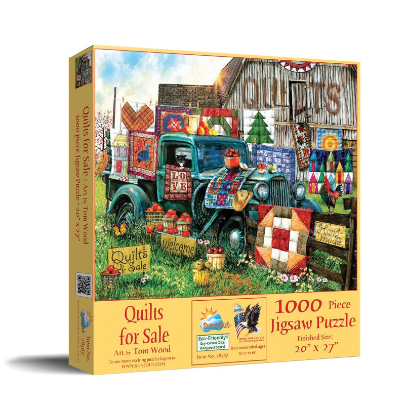 SUNSOUT INC - Quilts for Sale - 1000 pc Jigsaw Puzzle by Artist: Tom Wood - Finished Size 20" x 27" - MPN# 28567 - Image 2